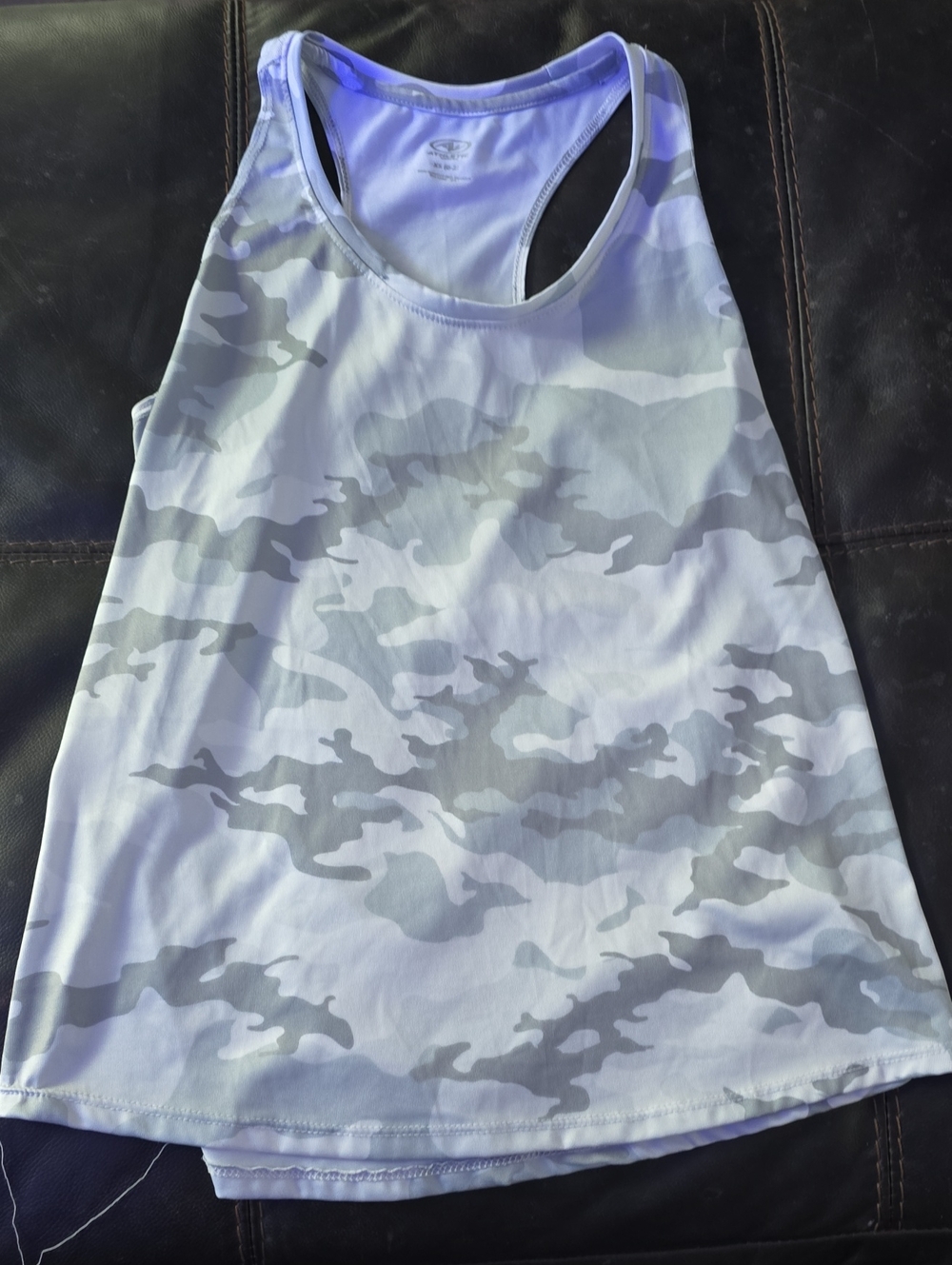 Athletic Works Light Gray Camo Racerback Tank Top
